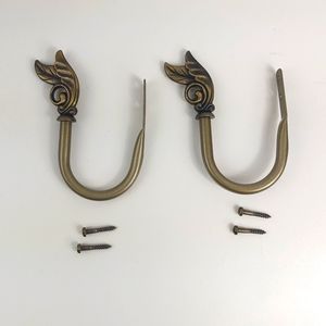 2 metal wall hooks